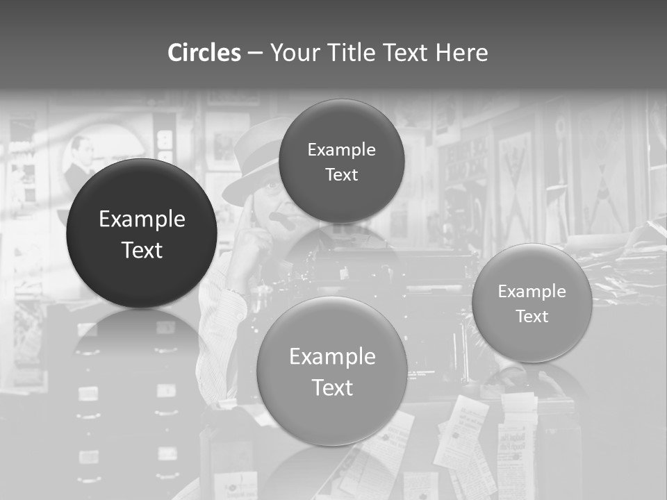 Sitting Businessmen Thinking PowerPoint Template