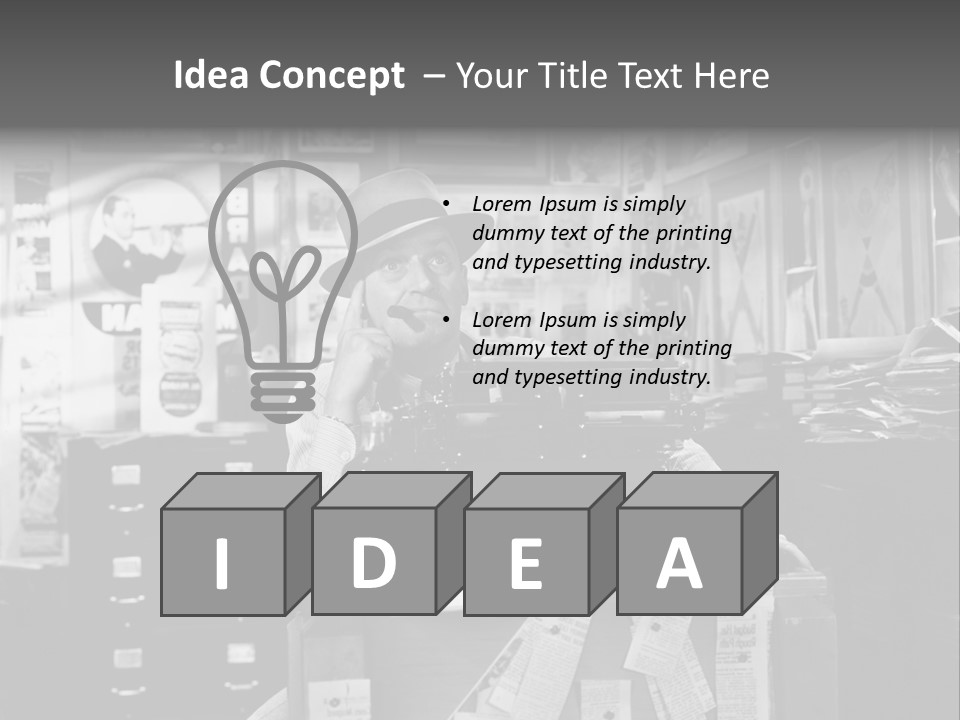 Sitting Businessmen Thinking PowerPoint Template