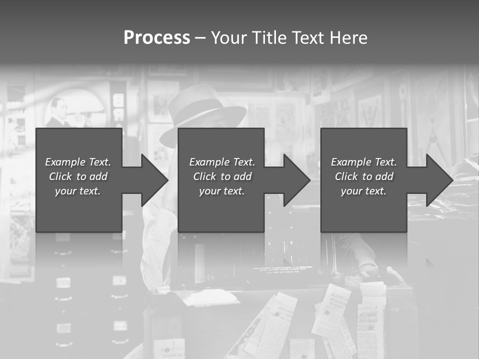 Sitting Businessmen Thinking PowerPoint Template