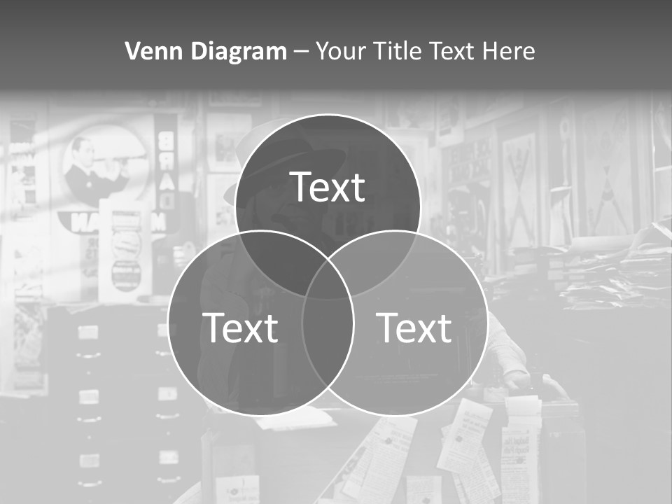 Sitting Businessmen Thinking PowerPoint Template