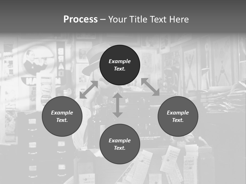 Sitting Businessmen Thinking PowerPoint Template