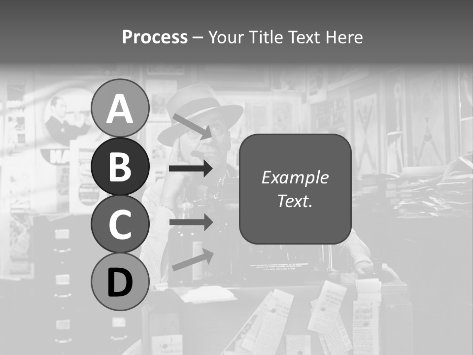 Sitting Businessmen Thinking PowerPoint Template