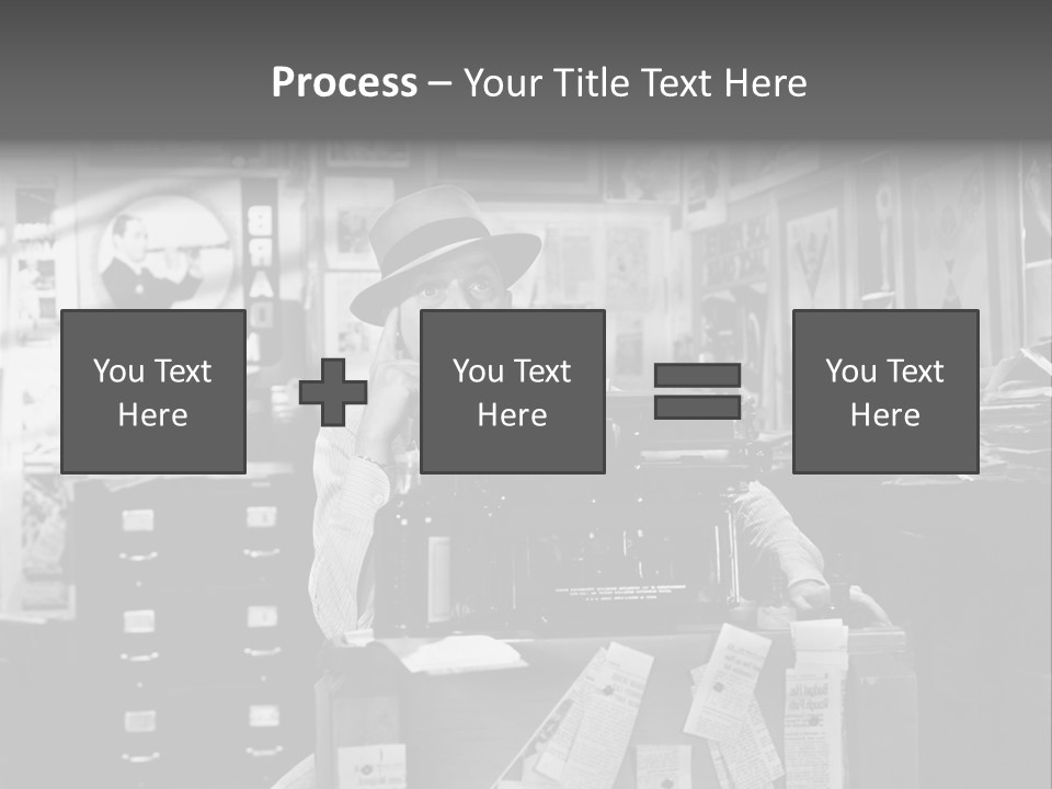 Sitting Businessmen Thinking PowerPoint Template
