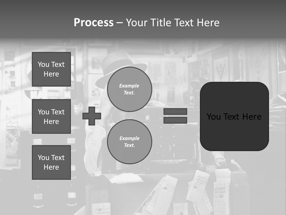 Sitting Businessmen Thinking PowerPoint Template