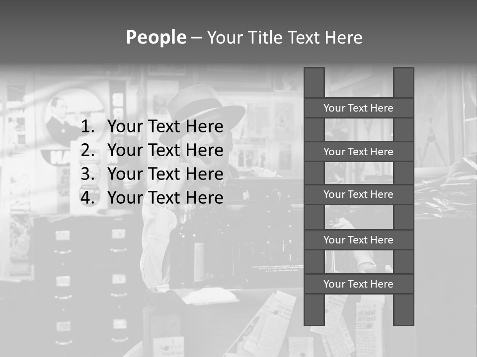 Sitting Businessmen Thinking PowerPoint Template