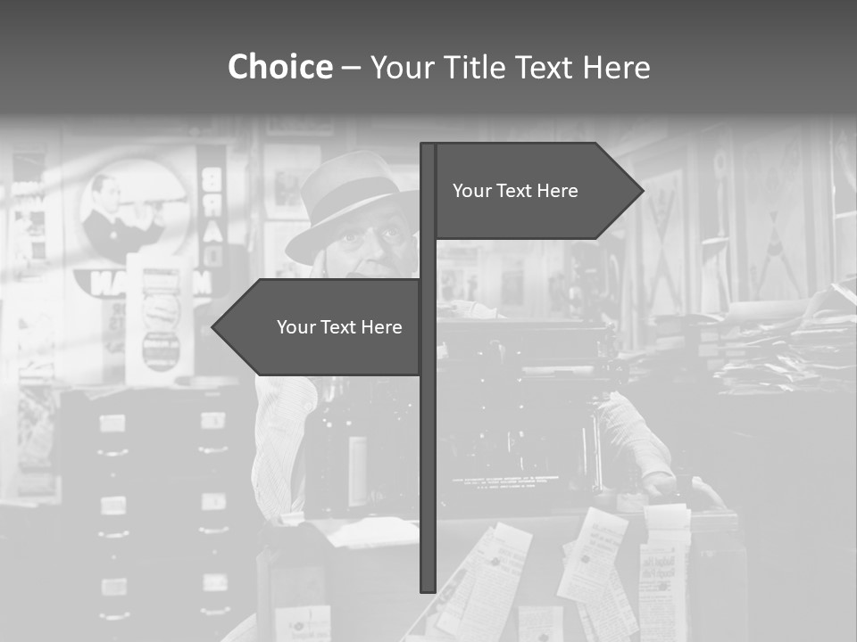 Sitting Businessmen Thinking PowerPoint Template