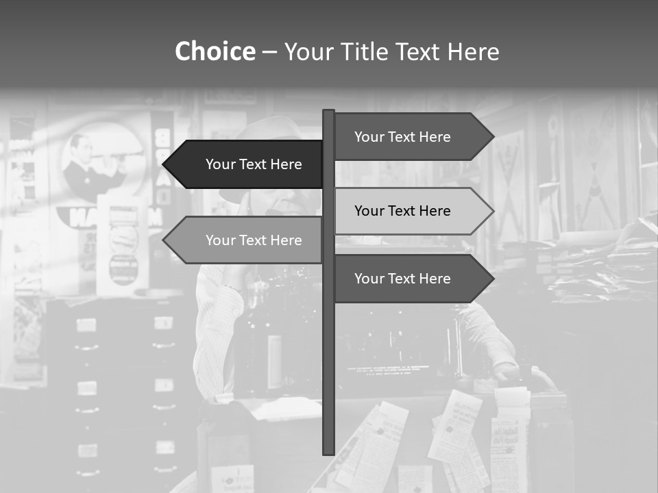 Sitting Businessmen Thinking PowerPoint Template