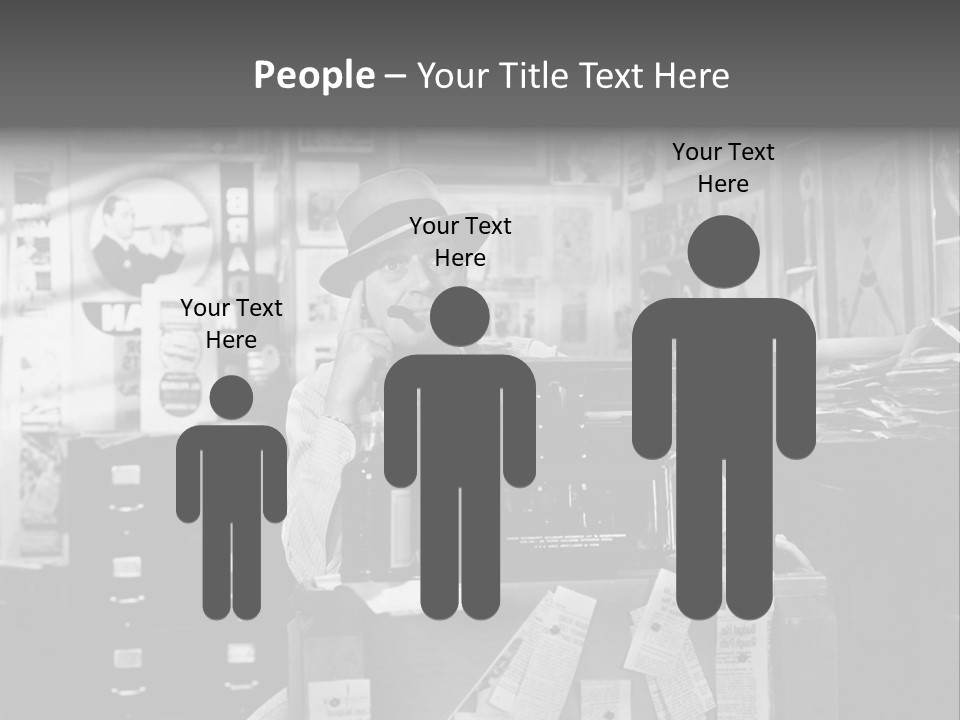 Sitting Businessmen Thinking PowerPoint Template