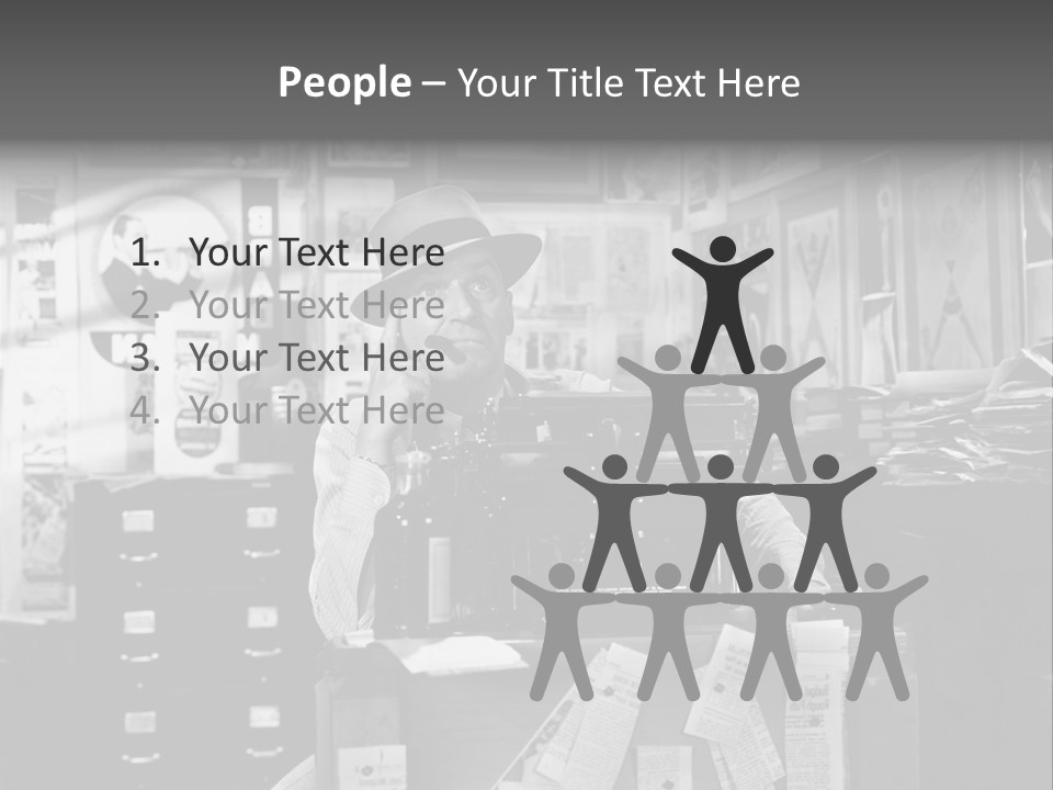 Sitting Businessmen Thinking PowerPoint Template