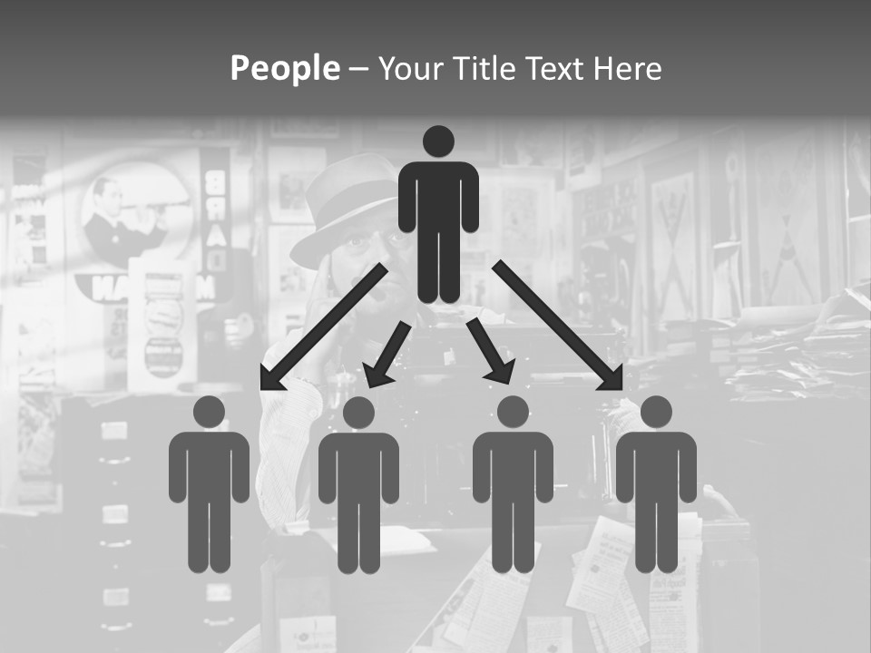 Sitting Businessmen Thinking PowerPoint Template