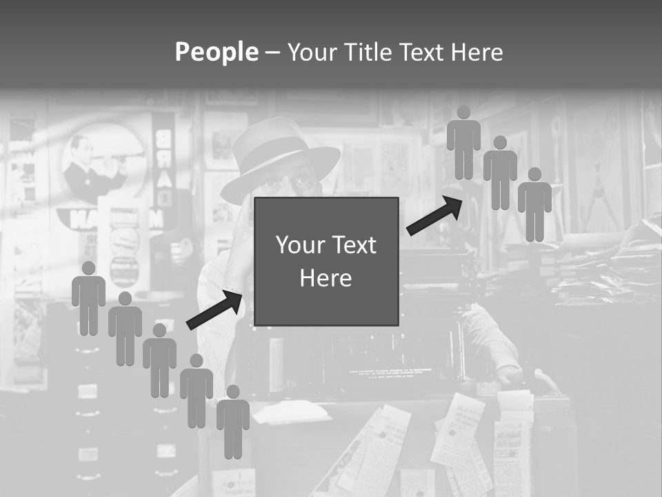 Sitting Businessmen Thinking PowerPoint Template