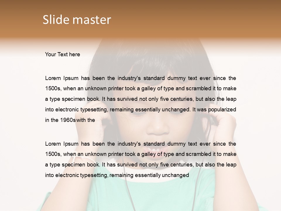 Happiness Model Face PowerPoint Template