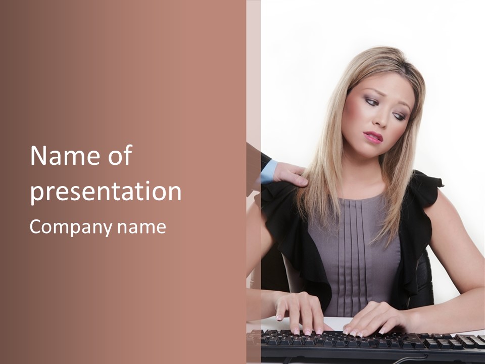 Businesswoman Attractive Unhappy PowerPoint Template