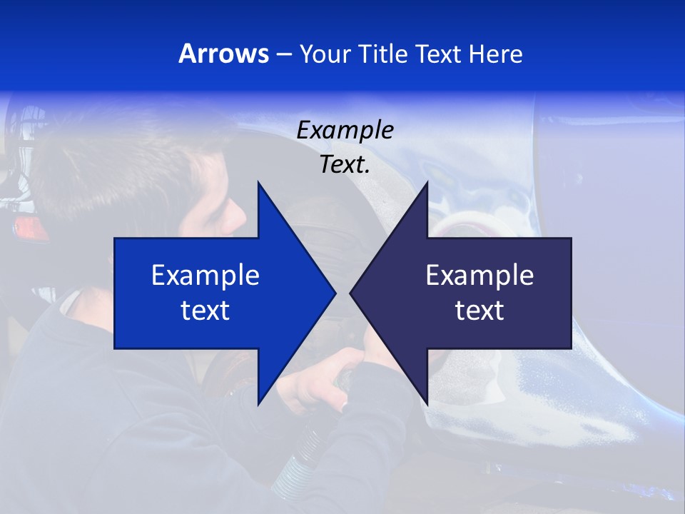 A Man Is Painting A Car With Blue Paint PowerPoint Template