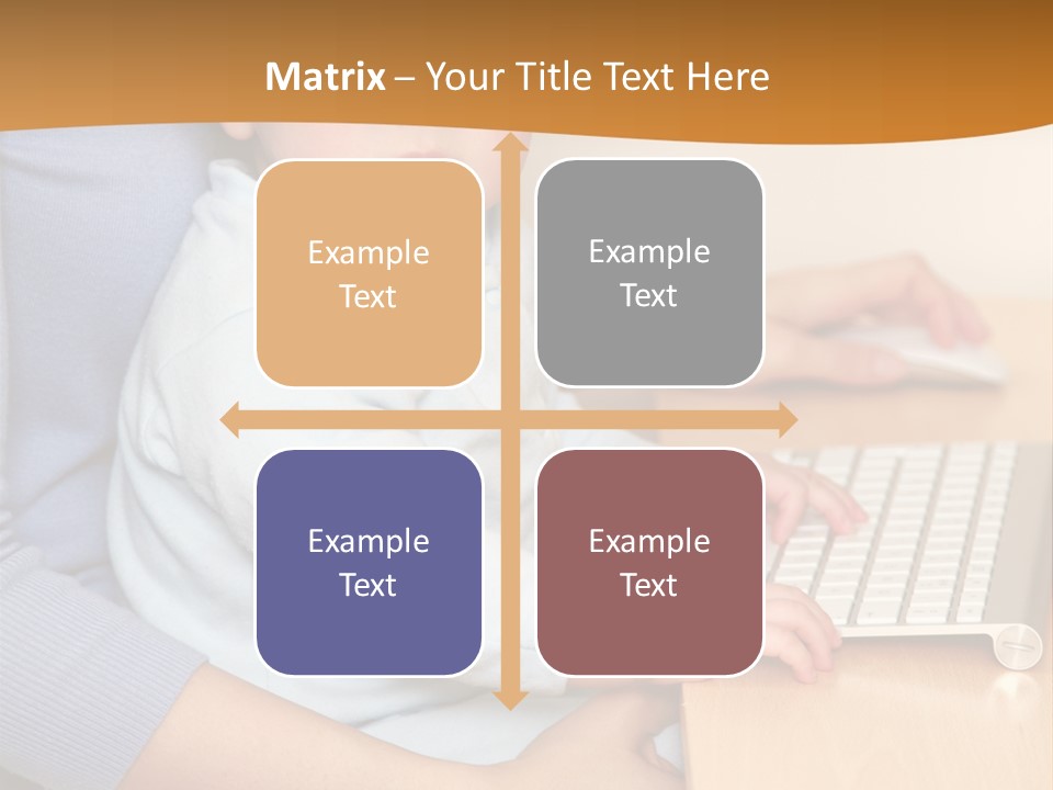 A Woman Holding A Baby Using A Laptop Computer PowerPoint Template