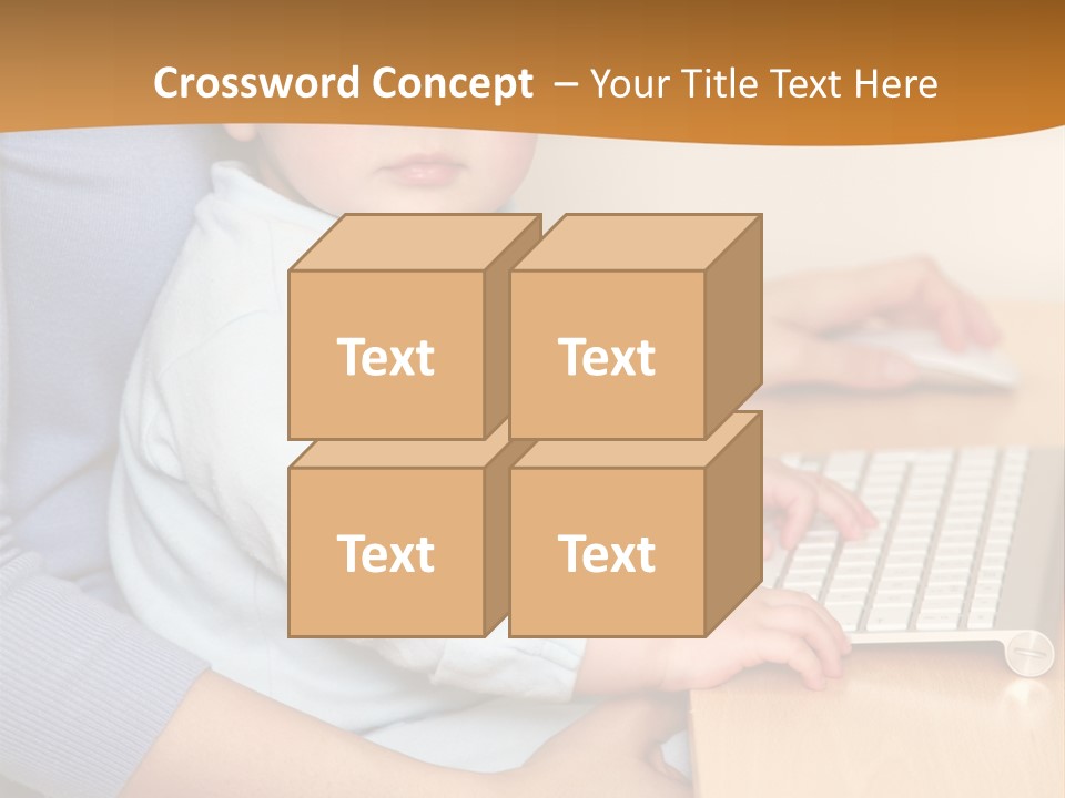 A Woman Holding A Baby Using A Laptop Computer PowerPoint Template