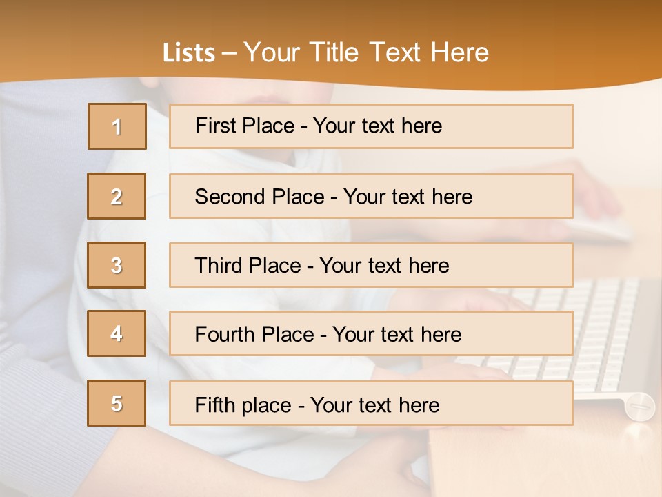 A Woman Holding A Baby Using A Laptop Computer PowerPoint Template
