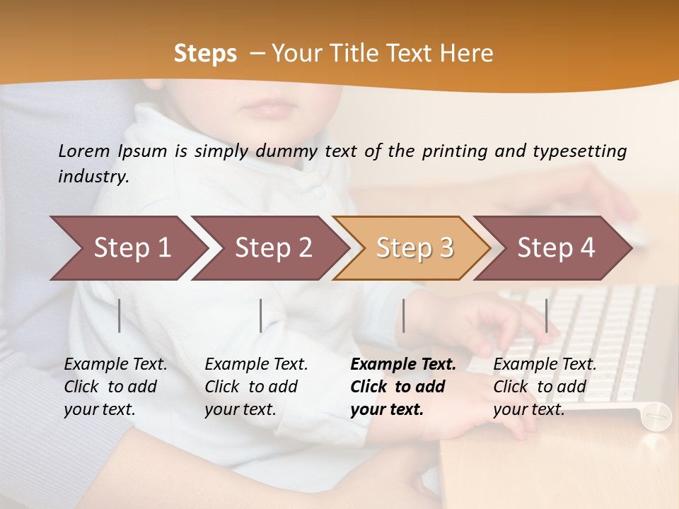 A Woman Holding A Baby Using A Laptop Computer PowerPoint Template