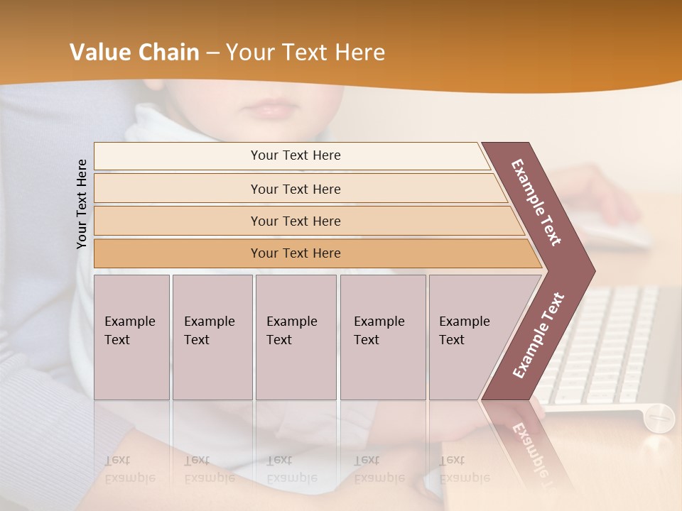 A Woman Holding A Baby Using A Laptop Computer PowerPoint Template