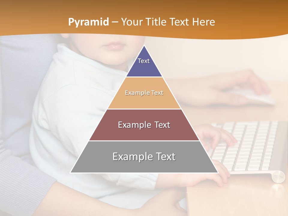 A Woman Holding A Baby Using A Laptop Computer PowerPoint Template