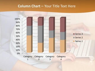 A Woman Holding A Baby Using A Laptop Computer PowerPoint Template