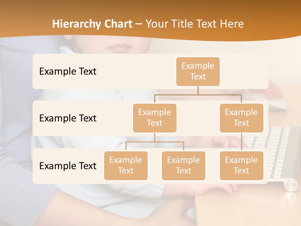 A Woman Holding A Baby Using A Laptop Computer PowerPoint Template