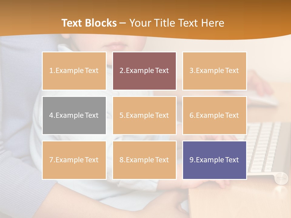 A Woman Holding A Baby Using A Laptop Computer PowerPoint Template