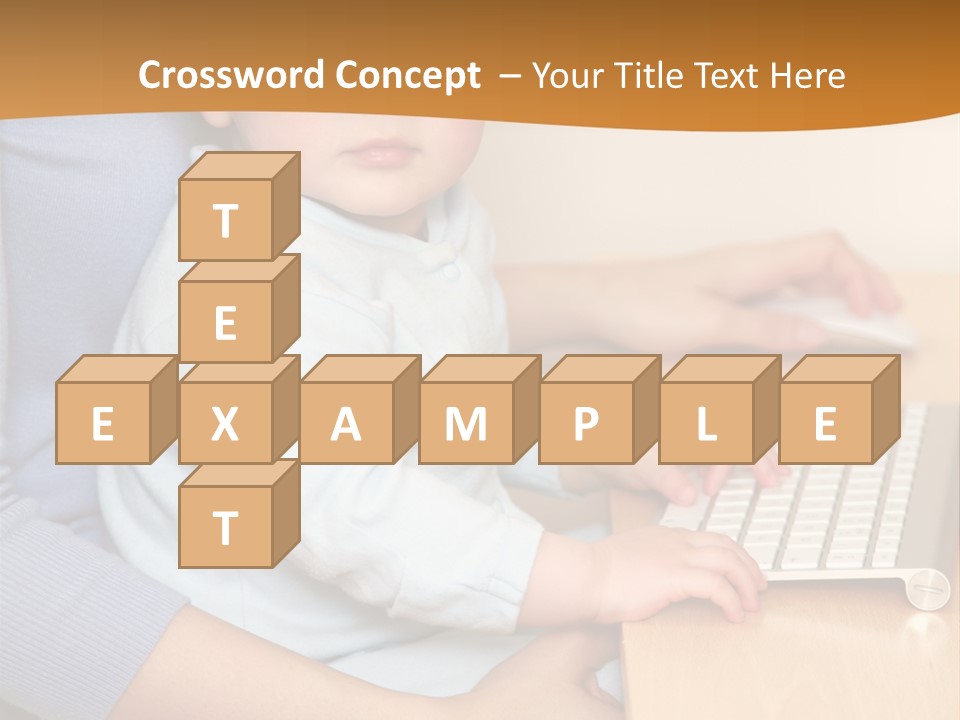 A Woman Holding A Baby Using A Laptop Computer PowerPoint Template