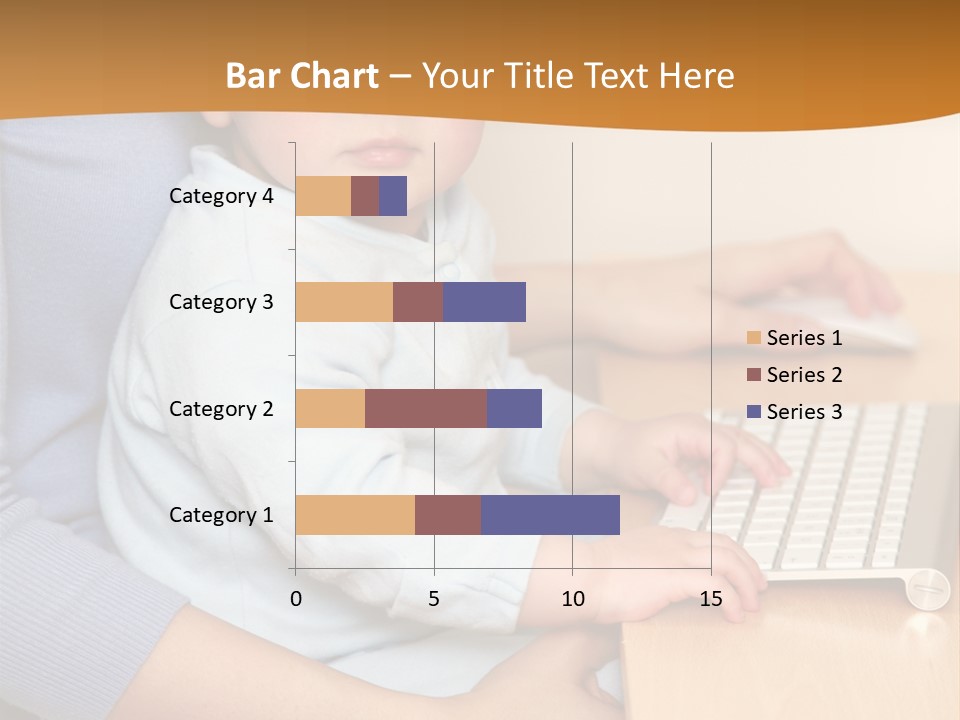 A Woman Holding A Baby Using A Laptop Computer PowerPoint Template