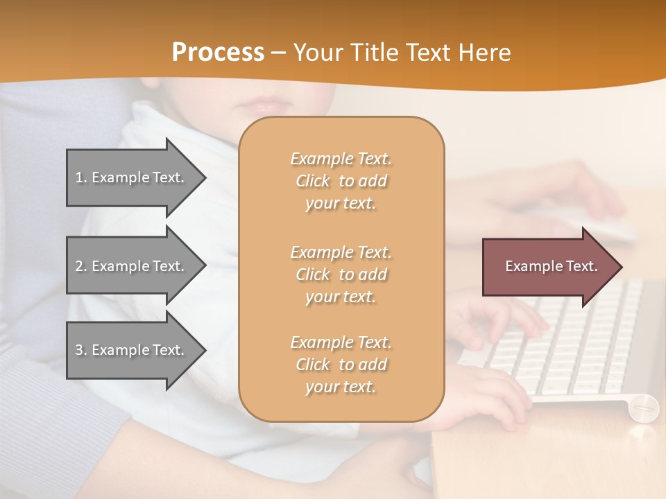 A Woman Holding A Baby Using A Laptop Computer PowerPoint Template