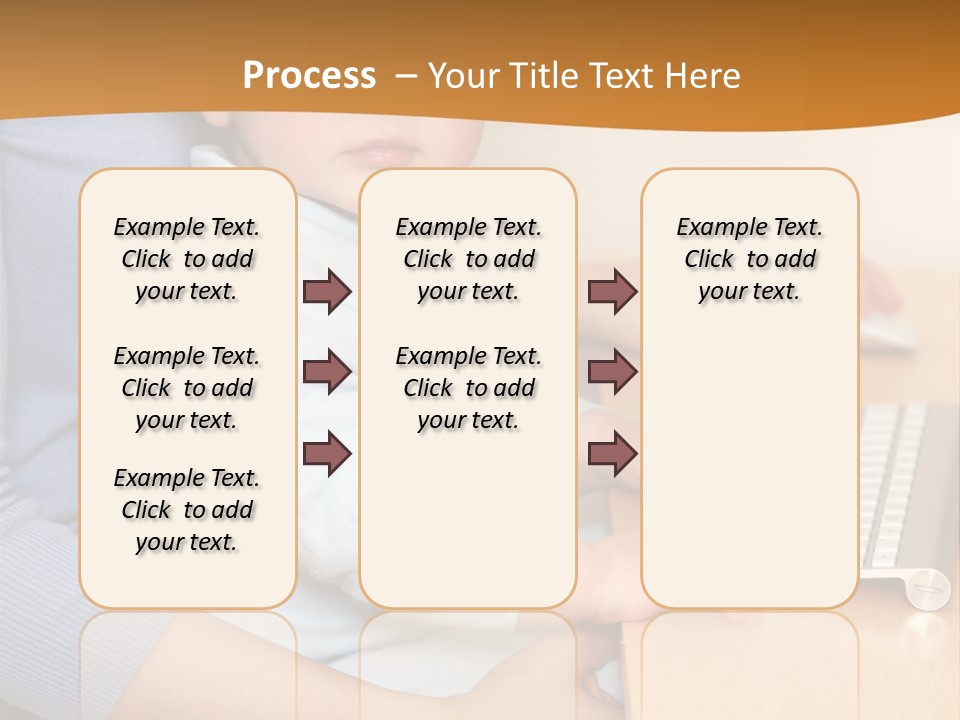 A Woman Holding A Baby Using A Laptop Computer PowerPoint Template