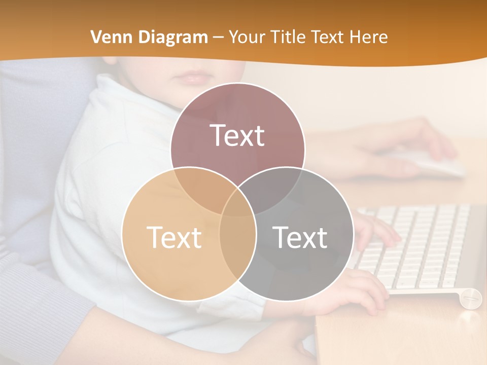 A Woman Holding A Baby Using A Laptop Computer PowerPoint Template