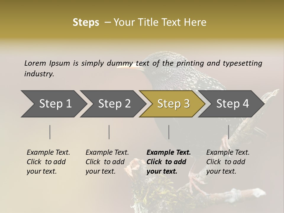 Ornithology Common Starling Cute PowerPoint Template