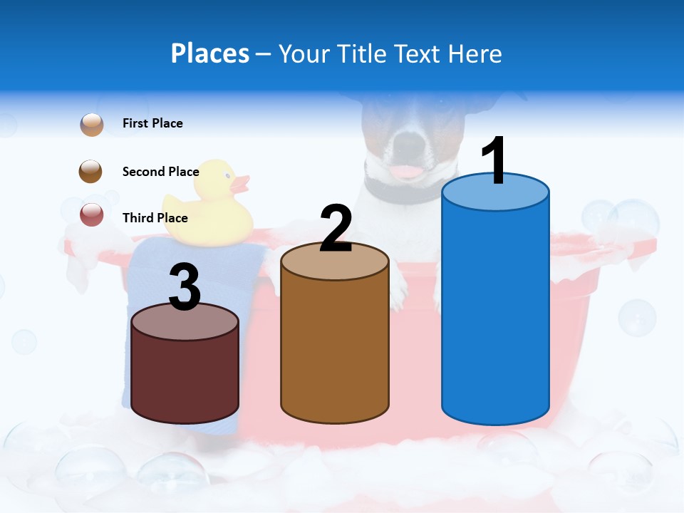 Dog Bathtub Towel PowerPoint Template