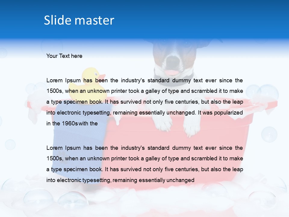 Dog Bathtub Towel PowerPoint Template