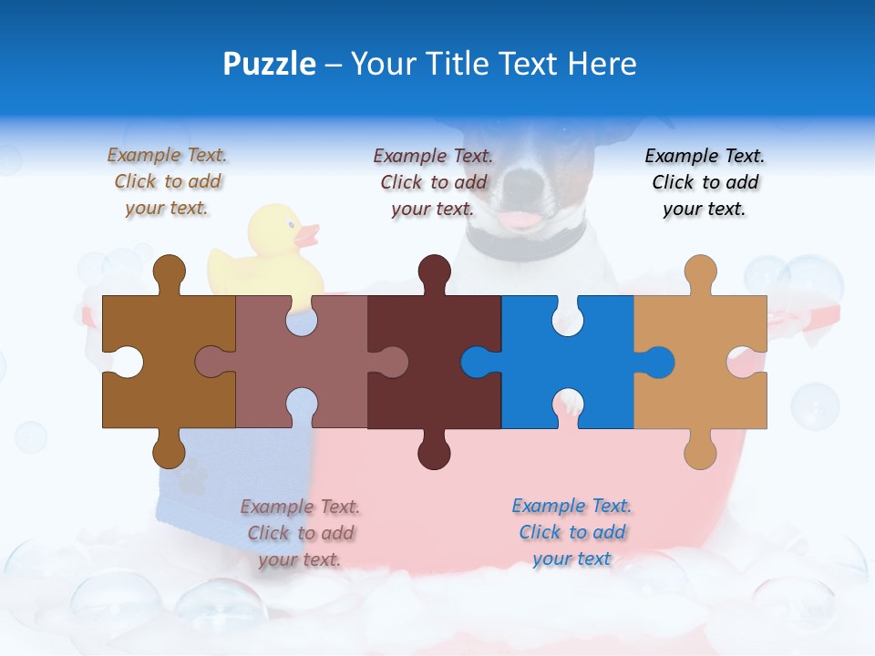 Dog Bathtub Towel PowerPoint Template