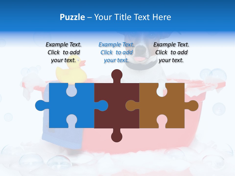 Dog Bathtub Towel PowerPoint Template