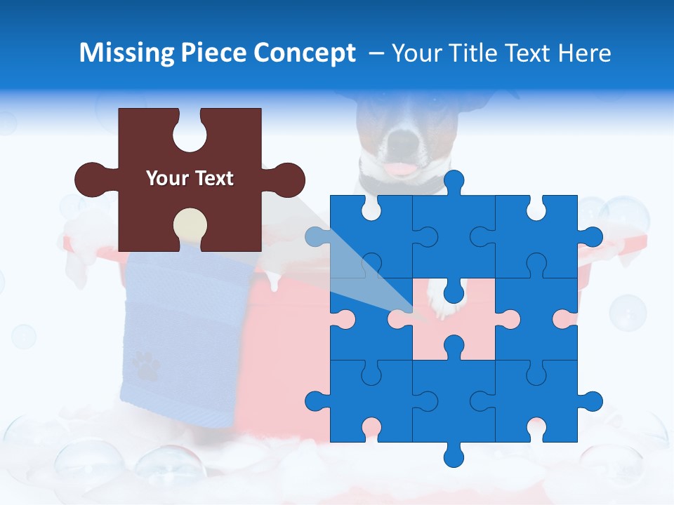 Dog Bathtub Towel PowerPoint Template