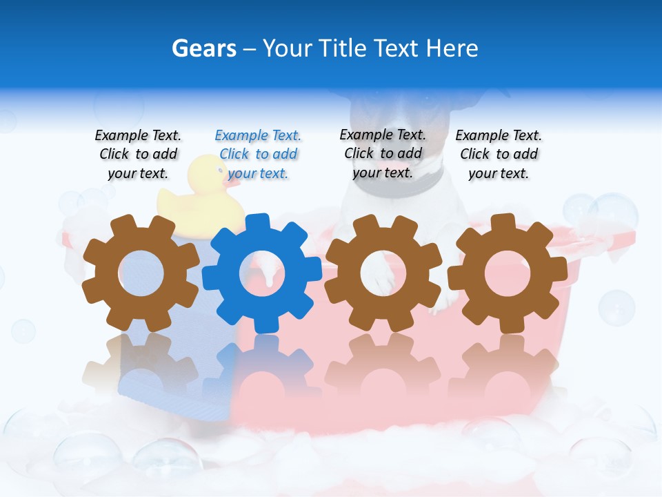 Dog Bathtub Towel PowerPoint Template