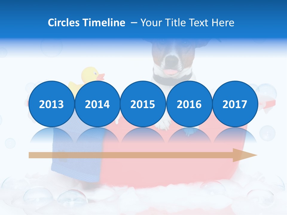 Dog Bathtub Towel PowerPoint Template