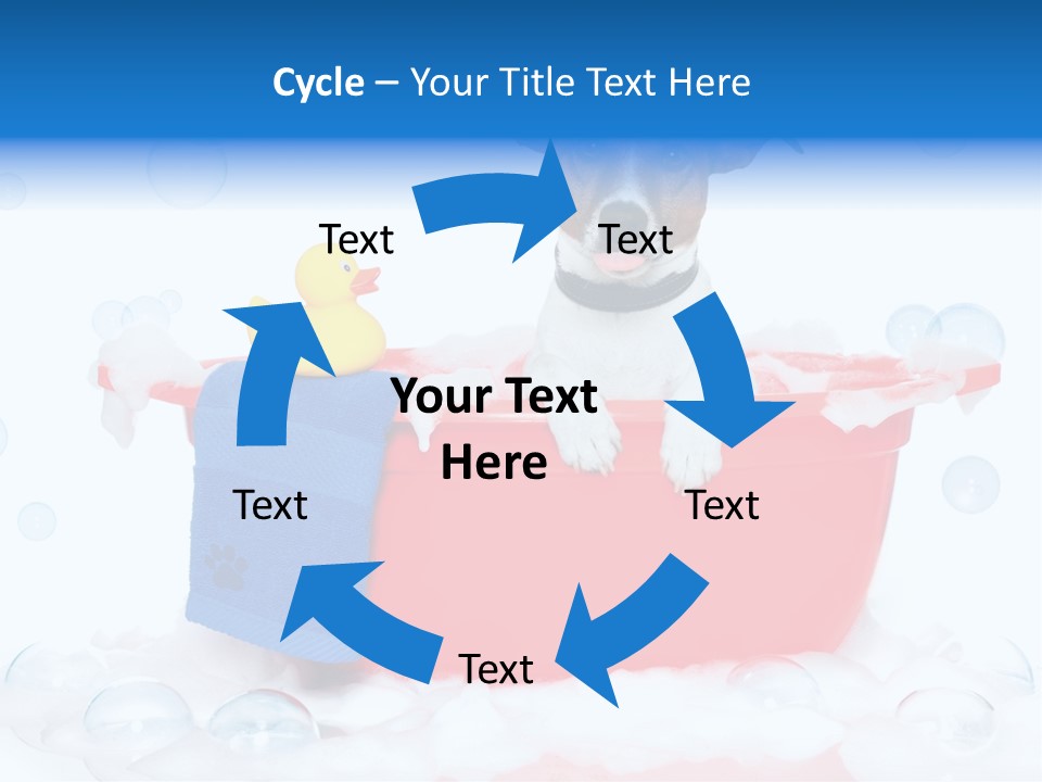 Dog Bathtub Towel PowerPoint Template