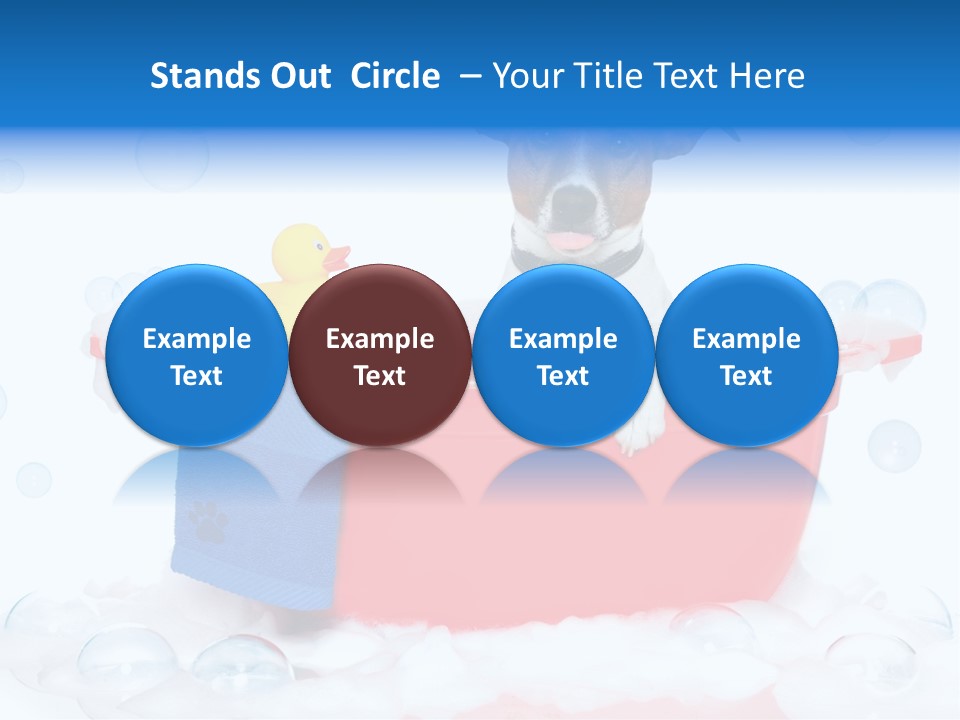 Dog Bathtub Towel PowerPoint Template