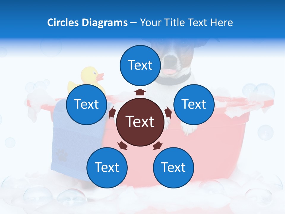 Dog Bathtub Towel PowerPoint Template