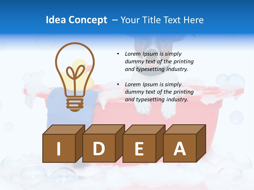 Dog Bathtub Towel PowerPoint Template