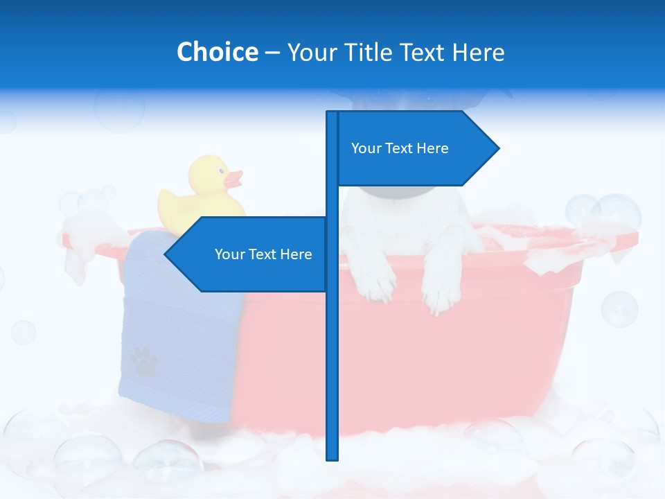 Dog Bathtub Towel PowerPoint Template