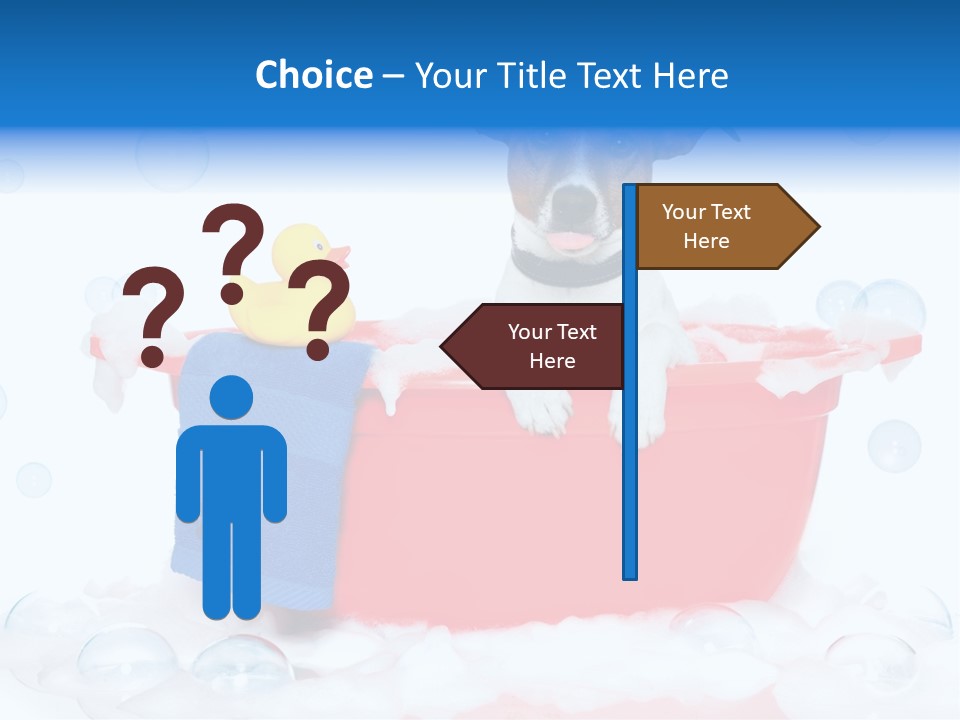 Dog Bathtub Towel PowerPoint Template