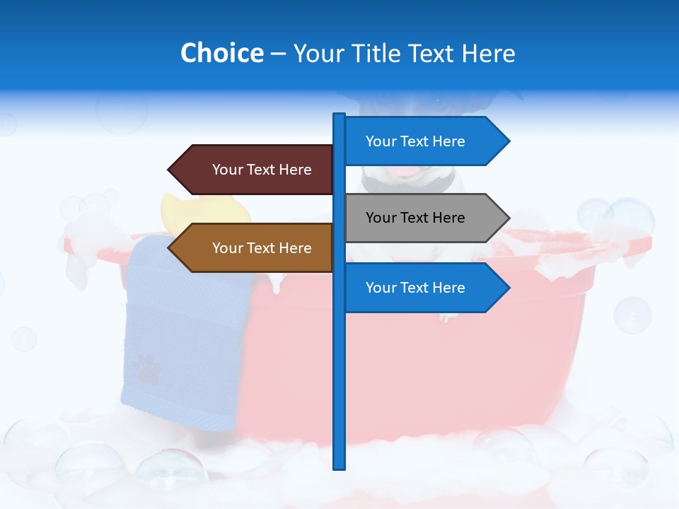 Dog Bathtub Towel PowerPoint Template