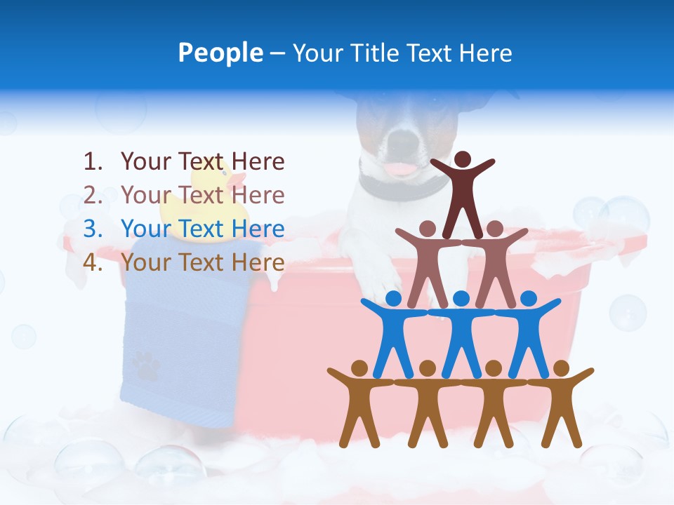 Dog Bathtub Towel PowerPoint Template