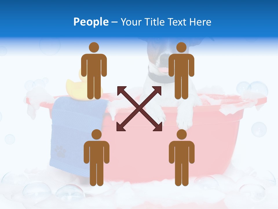 Dog Bathtub Towel PowerPoint Template