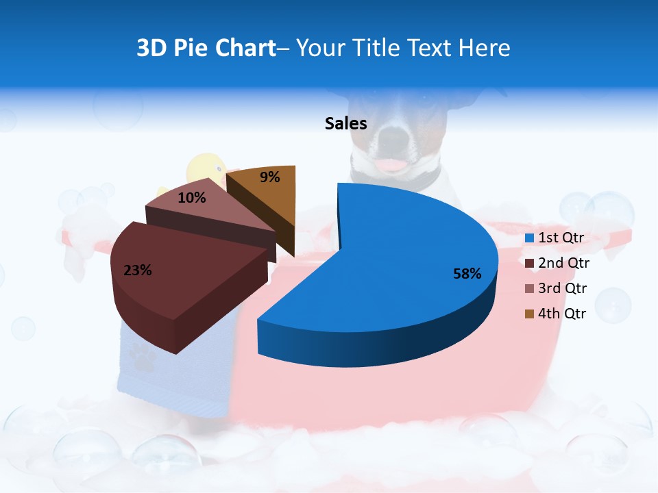 Dog Bathtub Towel PowerPoint Template